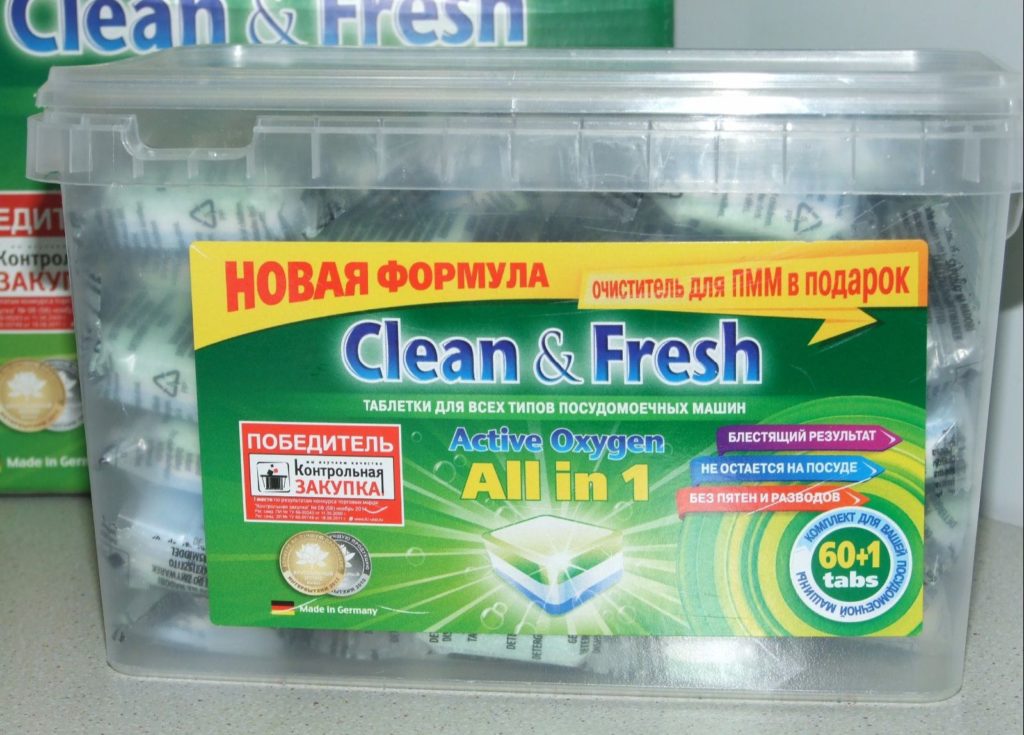 Таблетки Clean&Fresh для посудомоечной машины. Обзор, анализ состава, отзывы